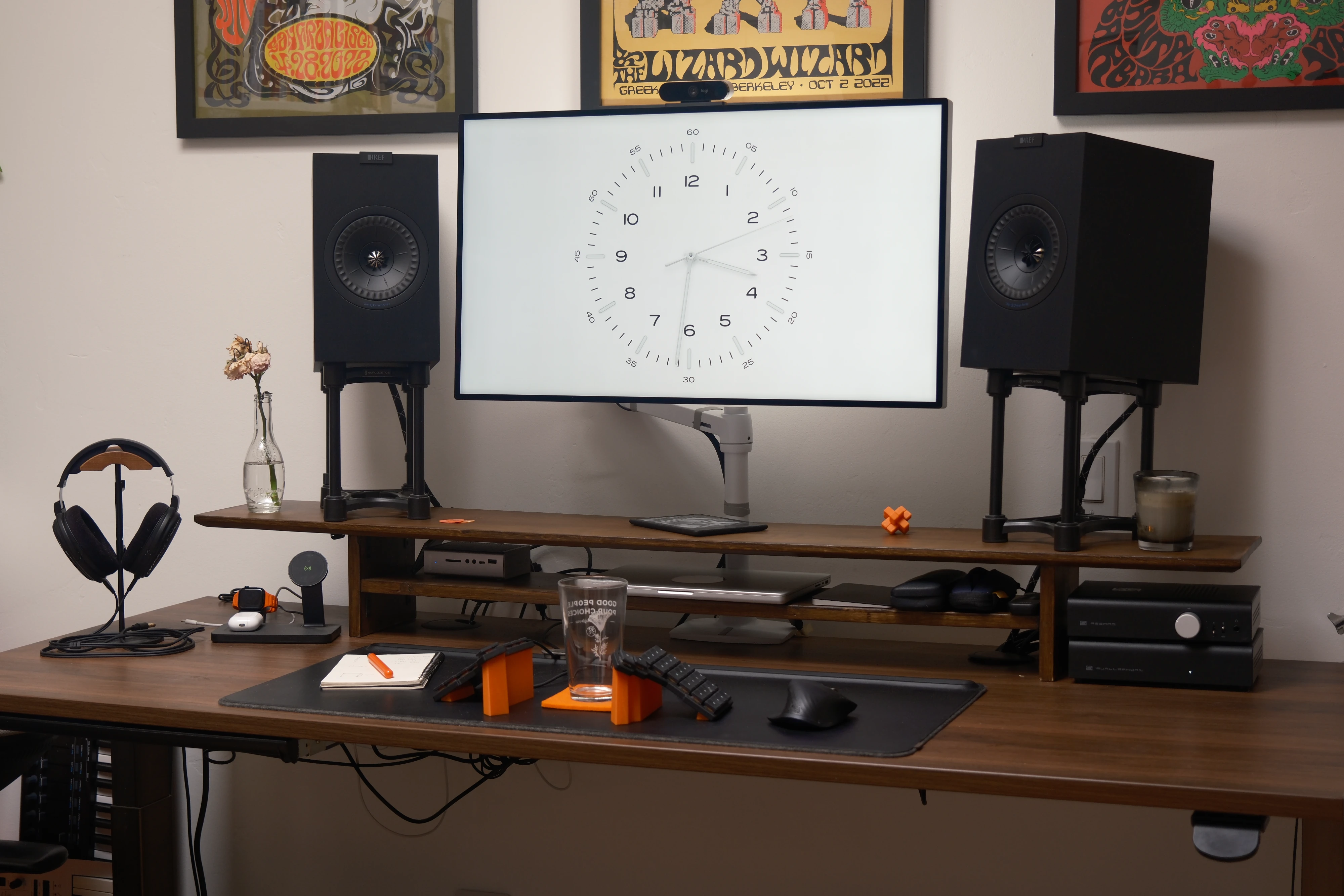 The desk riser on a desk