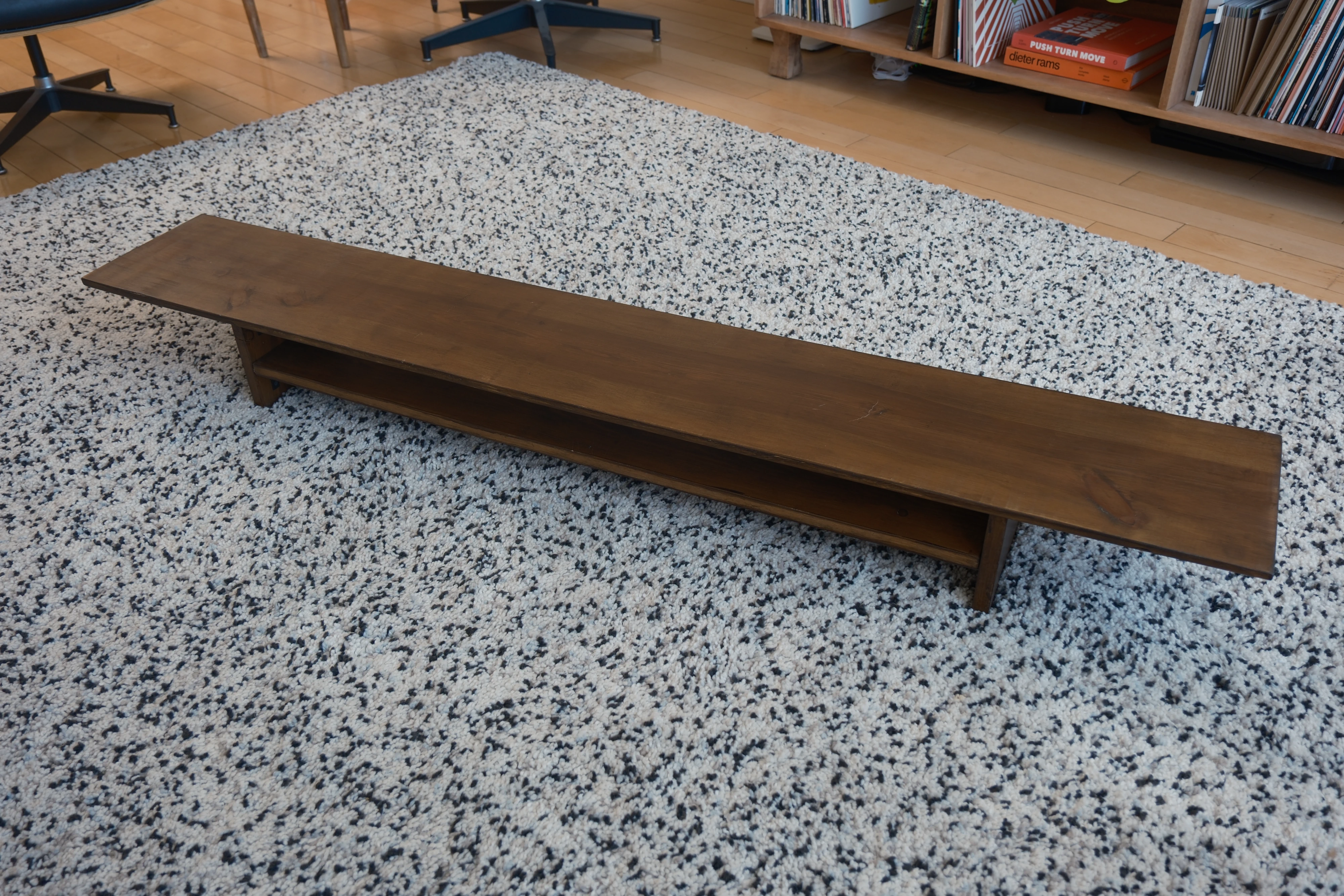 The desk riser on the floor