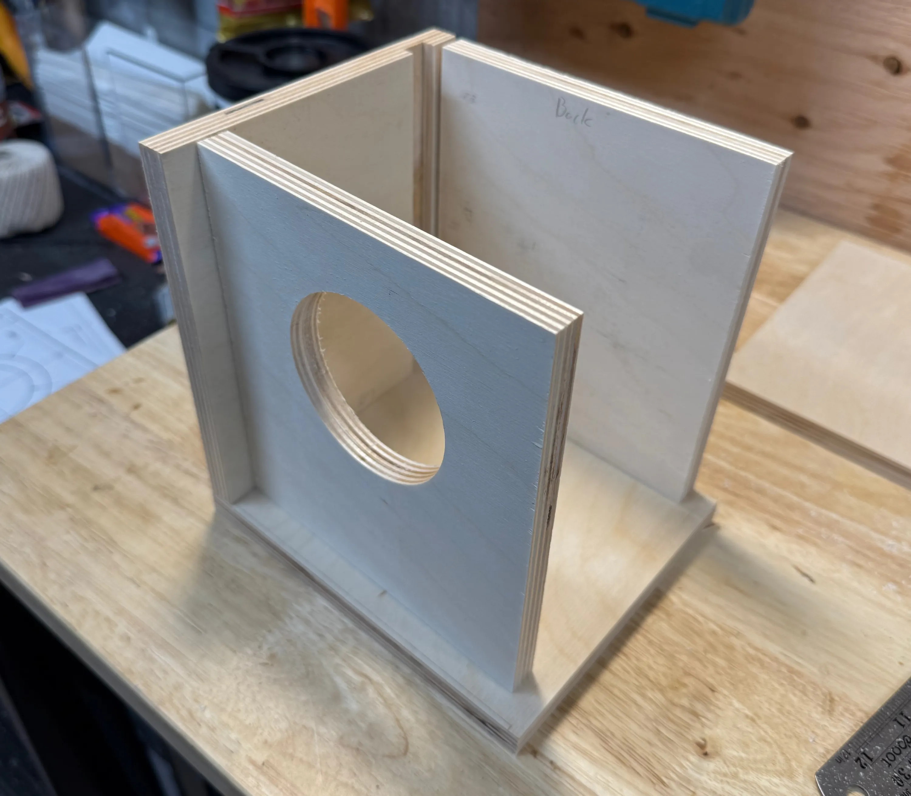 The circular hole for the driver