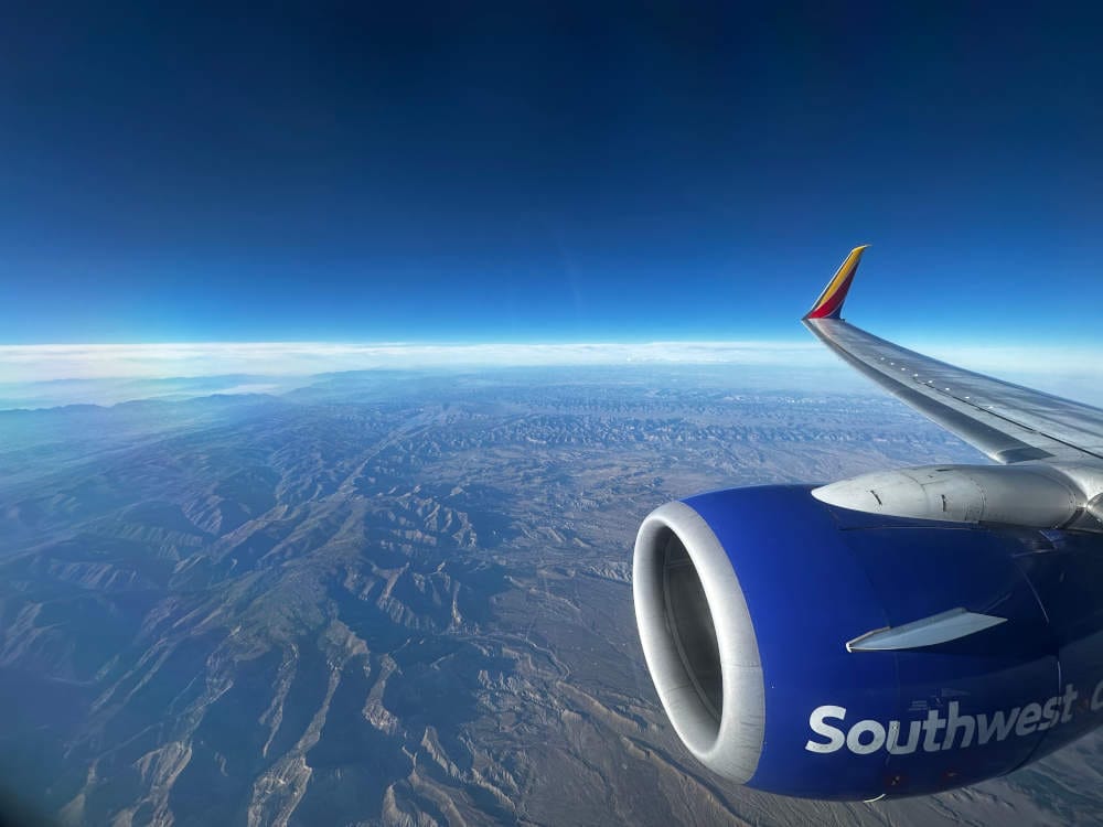 The view from my seat on the flight